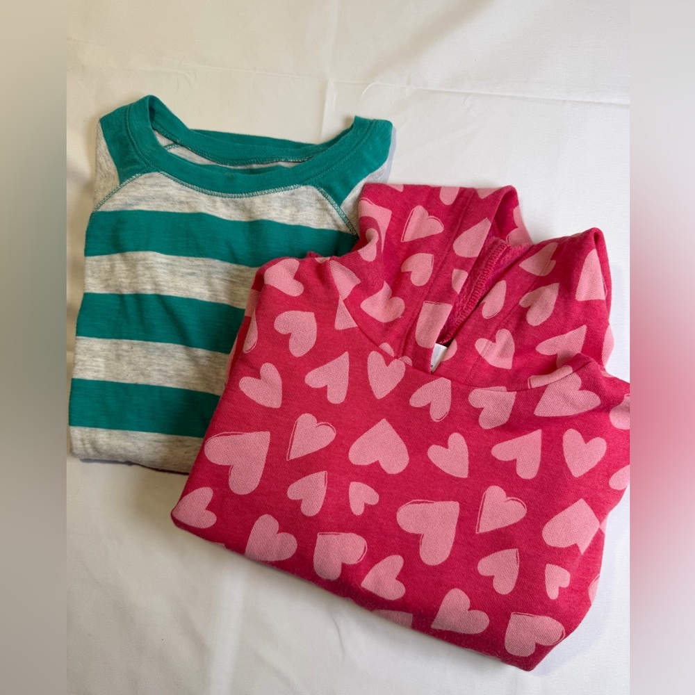 Long Sleeve Justice Teal and Gray Top with and Old Navy Heart Hoodie-Size 6/7